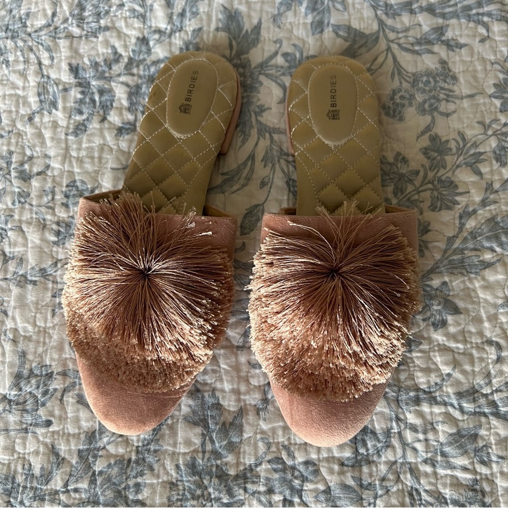 Birdies Pink Pom Pom Mules